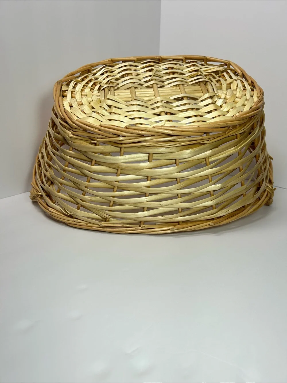 Woven Natural Two-Tone Storage Basket with Handles